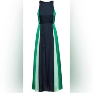 Banana Republic 💙💚Panel Maxi Dress, Flowy, Soft, Navy with Green Panels